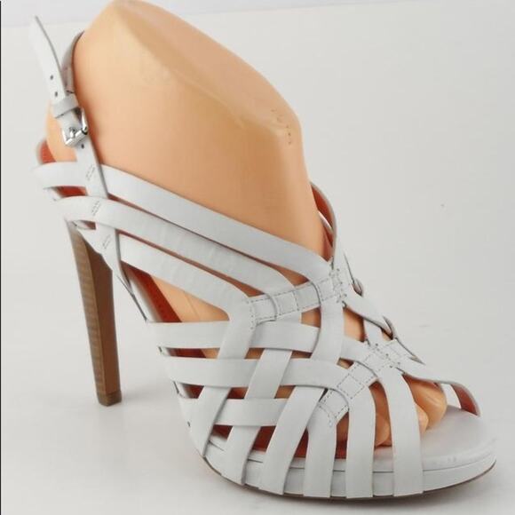 Via Spiga Womens  V Phoebe White LE Sandals Size 8  Preowned - Picture 3 of 11